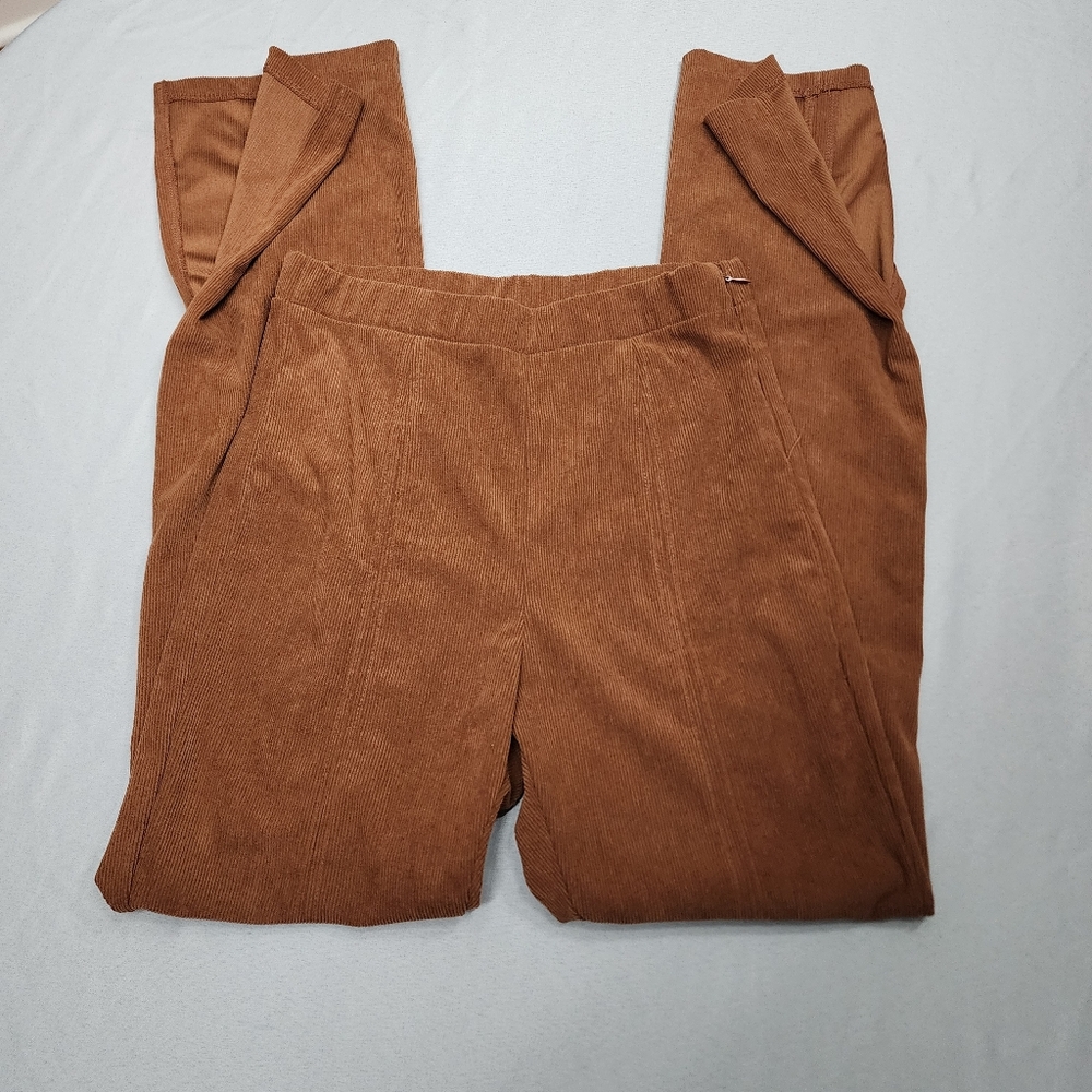 Kirious Pants Wide Leg High Rise Womens S Brown Fine Wale Corduroy Retro Disco